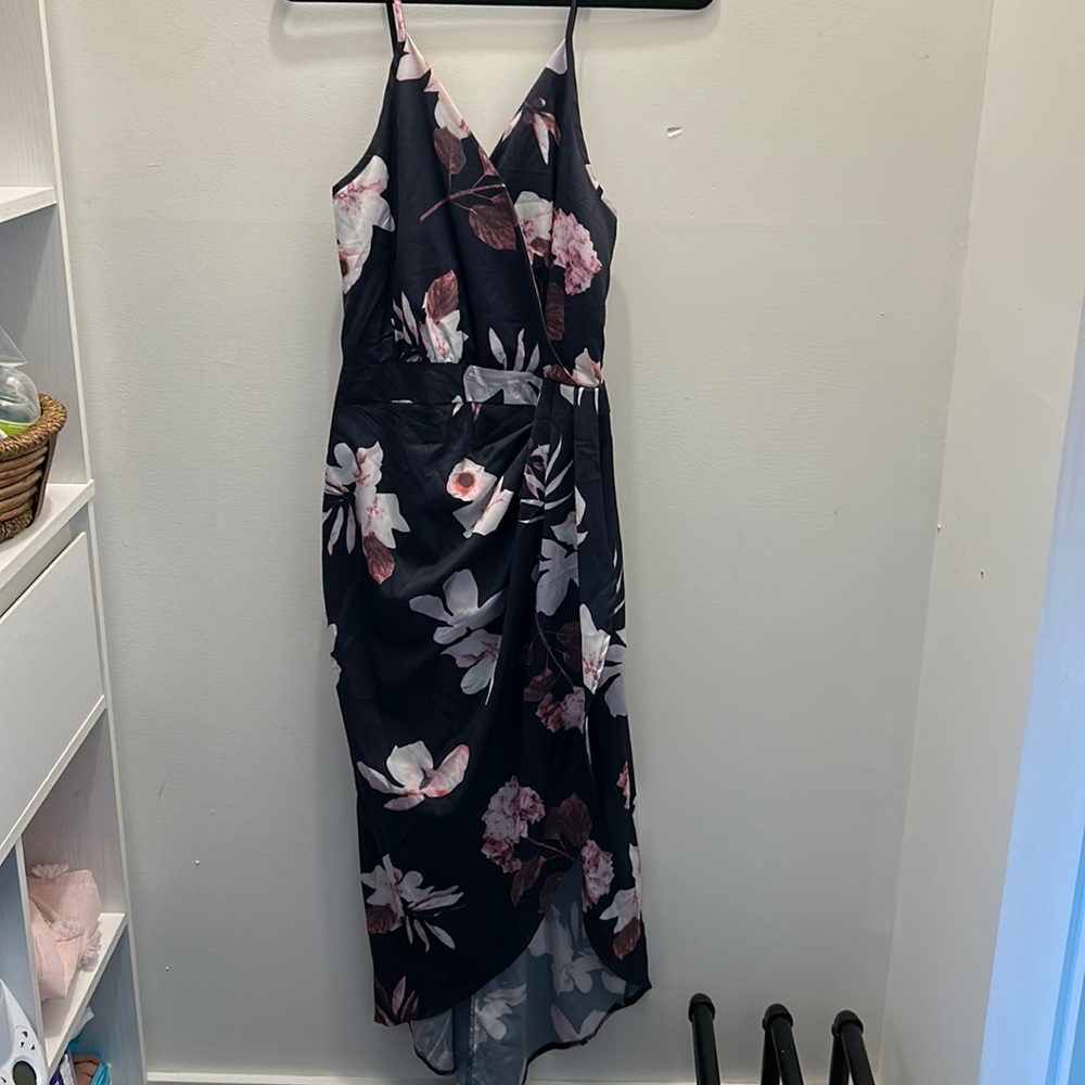 Floral navy dress